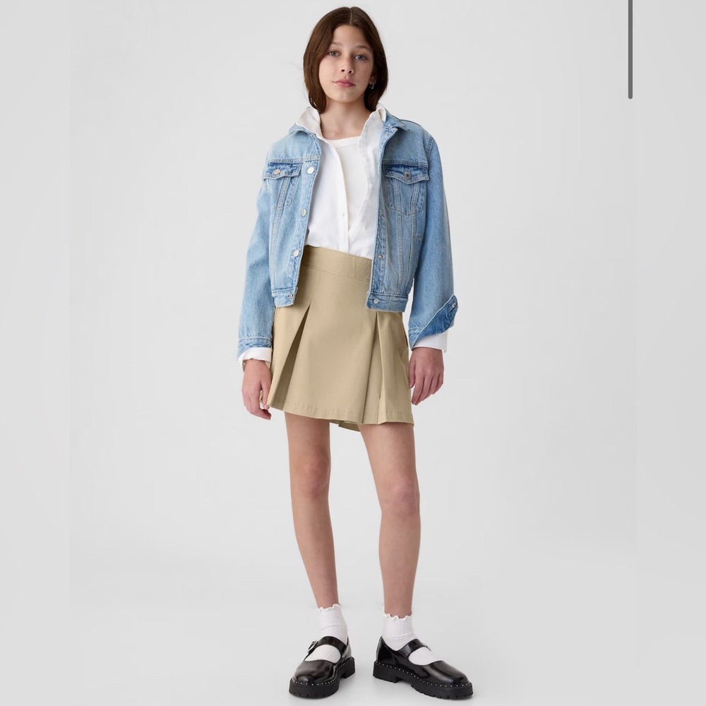 Girls GAP Uniform Pleated Khaki Skort Size 5